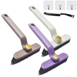 3 Pieces Multi-Function Rotating Crevice Cleaning Brush, Joint Cleaning Brush Rotating with Hard Bristles, Corner Cleaning Tool for Bathrooms, Kitchens, Tile Floors