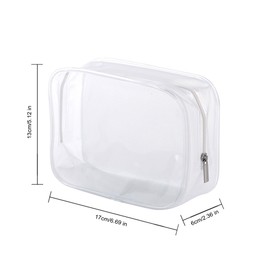 5 Pack Clear PVC Zippered Toiletry Carry Pouch TSA Approved Toiletry Bag Portable Cosmetic Makeup Bag for Vacation, Bathroom and Organizing (Small, White)