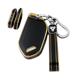 ontto TPU Car Key fob Cover fit for KIA EV5 EV3 EV6 EV9 Electric Syros K4 Carnival 2025 Sorento Telluride 2024 2023 Key Holder Smart case Shell Keyring Keychain Accessories 7 Buttons Doors Black