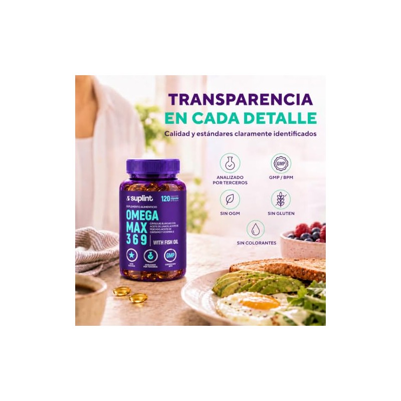 Omega 3-6-9 – Aceite de Pescado, EPA, DHA, ALA, Vitamina