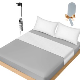 panthem Universal Grounding Bed Sheet, Grounding Mat for Bed, Organic Cotton with Silver Fibre for Better Sleep, 265 x 60 cm, Grounding Sheet, Grounding Bed Sheet Mat (White)