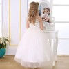 Bow Dream Lace Flower Girl Dress Wedding Junior Bridesmaid Elegant