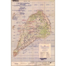 24"x36" Gallery Poster, Battle of iwo jima Marine Corps map