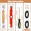 5Pcs Window Screen Spline Roller Tool with Wooden Handle &
