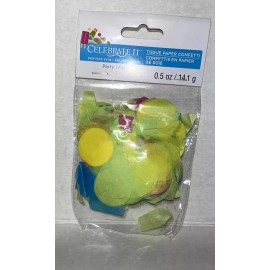 Celebrate It Tissue Paper Confetti .5 oz Pink Blue Green Yellow New