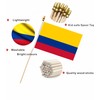 LUSEOAN 20 Pack Colombia Mini Stick Flags Colombian Small Miniature