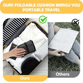 WUFANC Pack of 2 Seat Cushion Outdoor Foldable – Daily Seat Pad Outdoor, Moisture-Resistant, Machine Washable – Outdoor Seat Cushion Weatherproof for Camping, Picnics and Mountaineering (Grey)