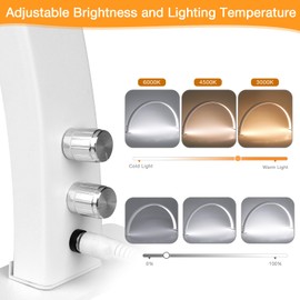 IMENE Half Moon Light, 29in Half Moon Light for Nail Desk, Half Moon Lamp Adjustable Color Temperature and Brightness Perfect for Nails Tech Manicure, Lash Extention, White