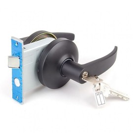Celli Front Door Lever Handle Lock - Black Single Unit