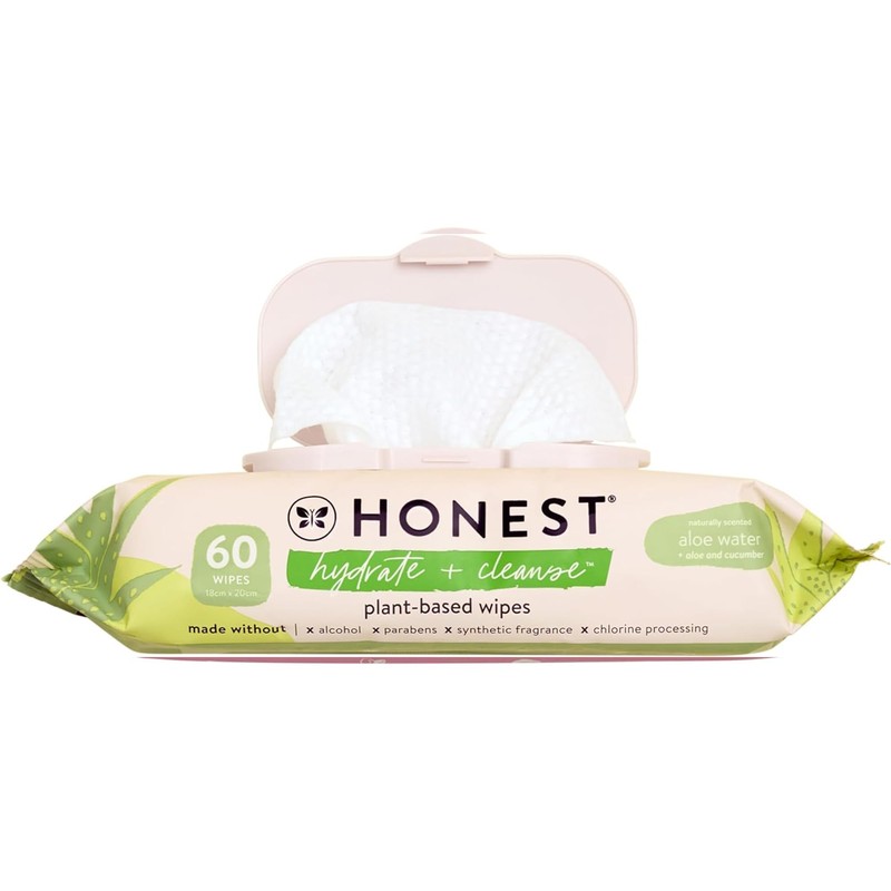 The Honest Company Hydrate and Cleanse Naturally Scented Wipes, Cleansing