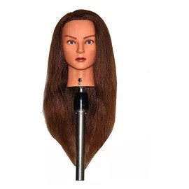 Zvena Beauty Maniqui Cabeza Cabello Natural Marrón 60 Cm Zvena Beauty
