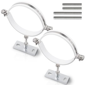 2 Sets 6 Inch Adjustable Pipe Bracket Heavy Duty Adjustable Clamp Bracket with Screw & Expansion Tube Wall Support Chimney Pipe Holder for Plastic Ventilation Pipe Chimney Drainage Tube