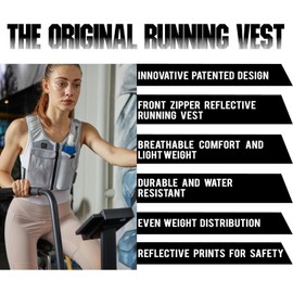 REVALI Running Vest, USA Original Patent, Zip Reflective Running Vests with 500ml Hydration Bottle, Adjustable Waistband & Breathable Material, Chest Pack Gear Phone Holder for Running, Men & Women