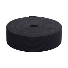 Trimming Shop 38mm (1.5 Inch) Wide Flat Elastic Band, Stretchable Waistband Tape Elastic Cord for Sewing Clothing, Garments, Dressmaking, DIY Craft Projects, Black, 2 Metres