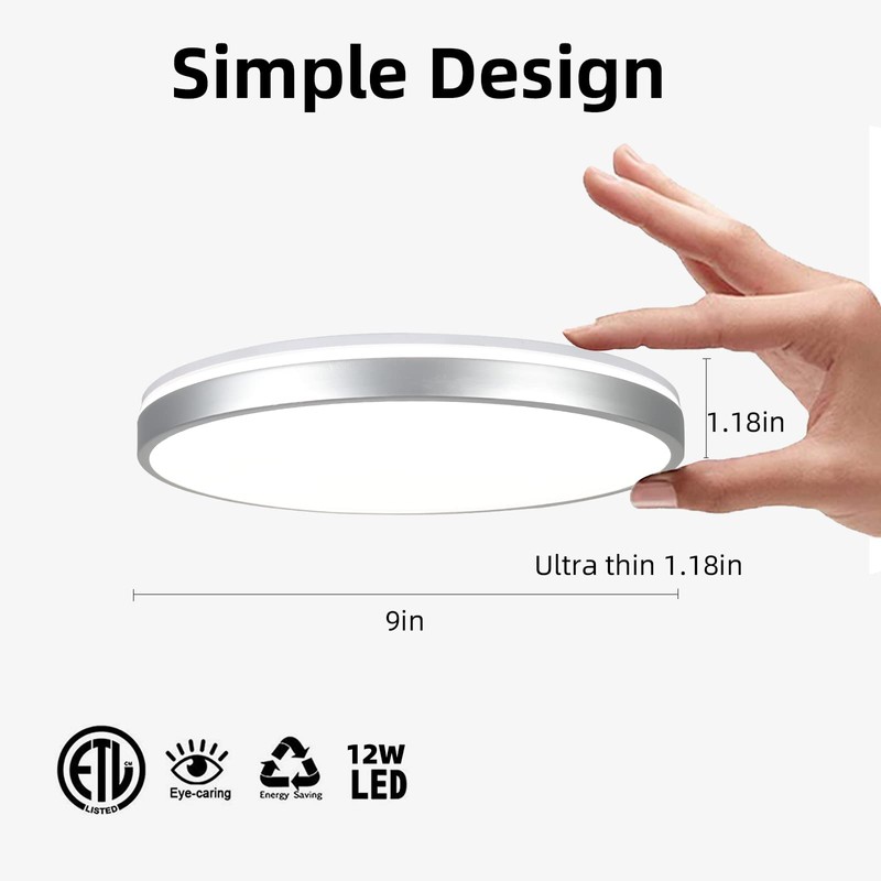 HOREVO Bathroom Ceiling Light with Remote Control with Bluetooth Speaker,