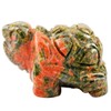 KYEYGWO Unakite Crystal Turtle Figure Gemstone Hand Carved Turtle Sculpture