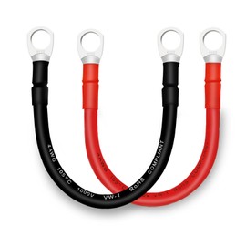 QIATOL Battery Cable, 4 AWG Battery Cables with Terminals, 2PCS Copper Battery Cables.