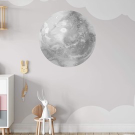 VOLLMOND Wall Sticker Nursery Wall Sticker Nursery Baby Room Wall Decoration Moon Space (Grey, 40 x 40 cm)