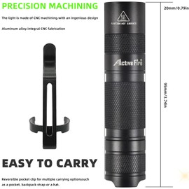 ACTIVEFIRE Mini AA Pen Portable LED Light, Super Bright, Waterproof Keychain Torch, Clip-on Light, Powered by AA or 14500 Batteries