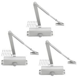 3 PCS Hydraulic Auto Door Closer, Door Closer, Auto Door Closer,Door Closer Residential for Homes, Offices, Schools, and Public Spaces,Easy Installation, （Equipped with screws）by GENHAKON, silvery