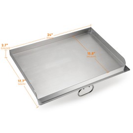 Stanbroil 16" x 24" Flat Top Griddle for Camp Chef Stove, 2 Burner Fry Griddle Top for Camp Chef Tahoe, Expedition 3X, Big Gas Grill 16, Stainless Steel