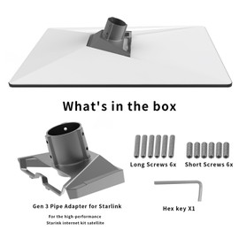 Starlink Gen 3 Pipe Adapter,Starlink Pole Mount,Starlink Mounting Kit,Starlink V3 Mount Plate Roof Mount for Starlink Standard Dish,Starlink Internet Satellite Kit Accessories,Easy to Install