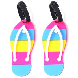 RASDDER Fun Luggage Tag, Luggage Lables for Suitcases, Cute Luggage Tags for Women and Man, Waterproof ID Tags for Travel (Beach Flip-Flops)
