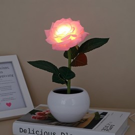 Naimo Flower Night Light Rechargeable LED Night Lamp Rose Table Lamp for Bedroom Living Room Birthday Party Desktop Home Decor