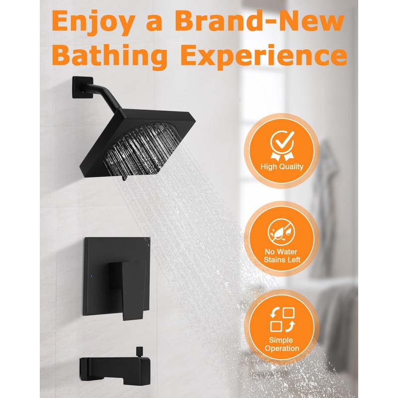 Compatible with moen T2473epbl Matte Black Shower Trim Kit, Genta