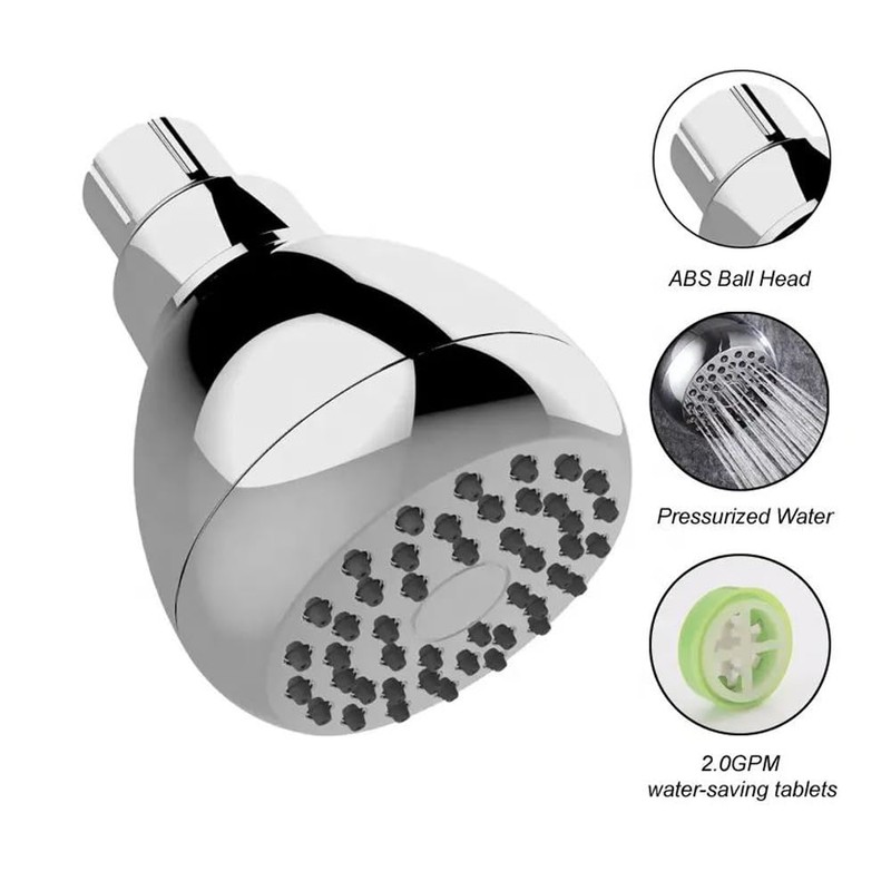 High Pressure Fixed Shower Head 3 Inch Saving Water Chrome