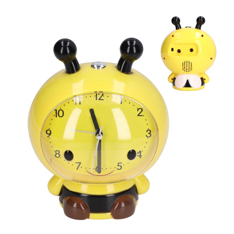 Alarm Clock Cute Cartoon Safe Use Silent Tick Light Weight