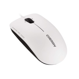 CHERRY MC 2000, Wired Mouse, Suitable for Right and Left-Handers, 3-Button Mouse, Tilt Wheel for Horizontal/Vertical Scrolling, GS Certification, Grey/White