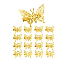Elegant Gold Butterfly Hair Barrettes – 12‑Pack Metal Moving Wings Clips for Women & Girls, Secure Claw Styling Accessory, Durable Alloy Butterfly Clip Set for Everyday & Special Occasions