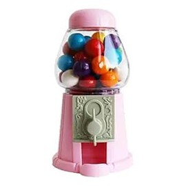 ModParty Mini Pink Candy Dispensers – Set of 6 Retro Bubble Gum Style Party Favors for Kids – Birthday, Baby Shower, Carnival Theme Decorations (Candy Not Included)