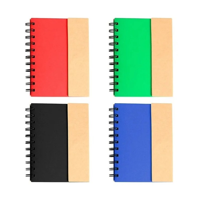 Libreta Cuaderno Ecológico Con Pluma Post-it Y Banderitas
