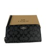 COACH Signature Zip Long Wallet, Strap Included, Coated Canvas, Black
