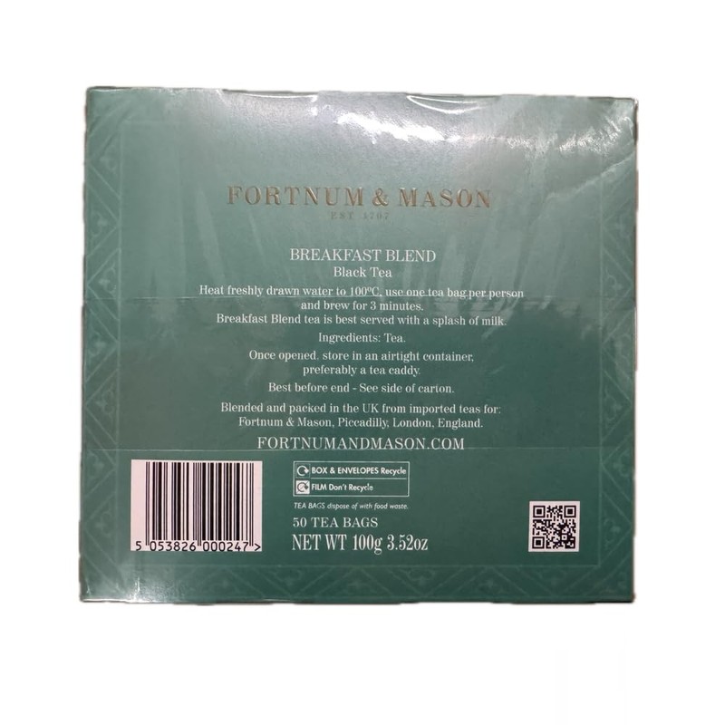 Fortnum and Mason Breakfast Blend 50 Count Tea Bags (1