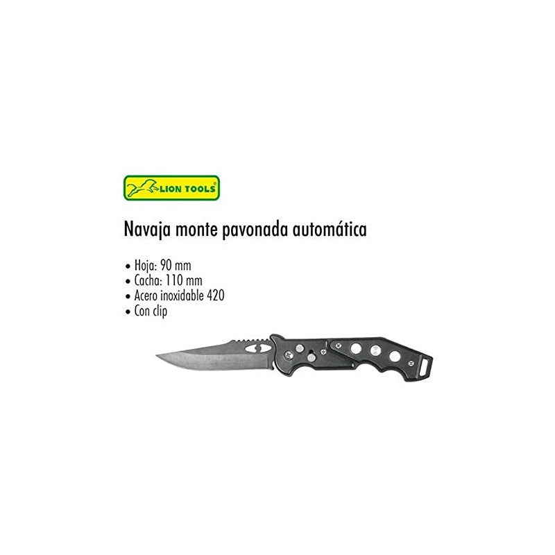 LION TOOLS Navaja Pavonada Automatica Lion Tools 9557 con Clip