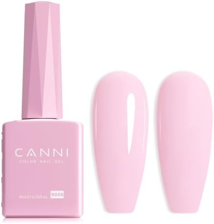 CANNI- Esmalte de uñas en gel rosa claro, 1 pieza Esmalte de uñas en gel rosa nude Esmalte de uñas en gel color rosa bebé Alto brillo Soa