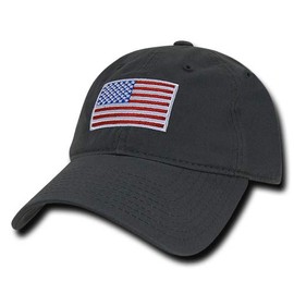 Rapid Dominance American Flag Embroidered Washed Cotton Baseball Cap - Original Charcoal