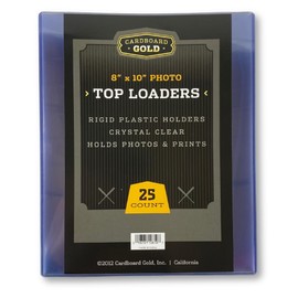 (25 Pack) Cardboard Gold 8x10 Top Loaders - Crystal Clear PVC Holders for Photos, Prints & Documents - Rigid & Non-Harmful Material, No Plasticizers - Protect, Store & Display 8x10 Photographs