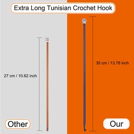 Aeelike 2pcs Extra Long Crochet Hooks 11.0mm, Lightweight Aluminum Tunisian Needles for Afghans, 13.78 Inches With Stopper for Crocheting and Knitting Beginners