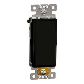 Square D by Schneider Electric X-Series 1 Way Rocker Light Switch, Single Pole Light Switch, Modular Design for Easy Color Upgrades, 1 Gang, 15 Amp, 120/277V, UL Listed, Black (SQR14101BK)