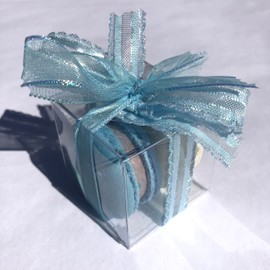 French Macarons Party Favors - 10 Pack (Blue & White)