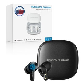 ANFIER Anfier M3 AI Translator Earbuds Real Time, Online Translation Device in 144 Languages & Accents, 3-in-1 Two-Way Audifonos Traductores Ingls Espa?ol, Language Headphones for iOS & Android (Black)