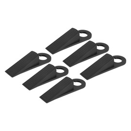 uxcell 6 Pcs Door Stoppers for Bottom of Door, 28mm/1.10 Inch Door Stops, TPR Rubber Door Stopper Wedge Anti Slip, Window Stopper Door Stackable, Black