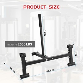 Heavy Duty Deadlift Barbell Jack: Weight Lifting Olympic Barbell Changing Weight Plates Stand - Powerlift Plates Changer Platform - Elevated Lift for Easy Loading & Unloading Weights