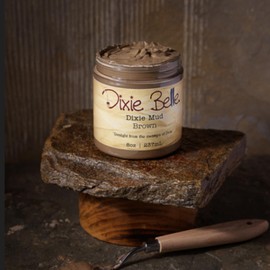 Dixie Belle Mud (Brown, 8oz) | Repair, Filler, Special Effect Mud for DIY Projects | Stencil, Veneer, Gouges, Scrapes, Hole Filler