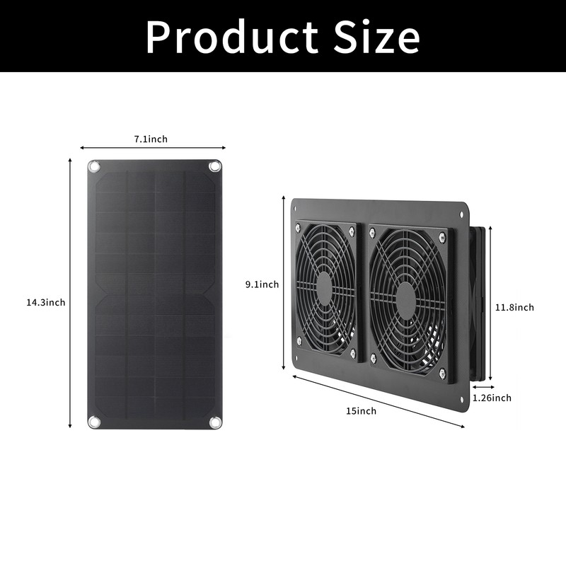 Solar Panel Single Fan 10W Weatherproof solar panel kit for