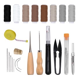 Sewing set, Leather Hand Sewing Stitching Needles, Sewing Thread, for Beginners and Professionals Leather Craft DIY canvas thick cloth household sewing tools (203 sewing thread set, 20 pieces)